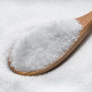 Erythritol in a spoon