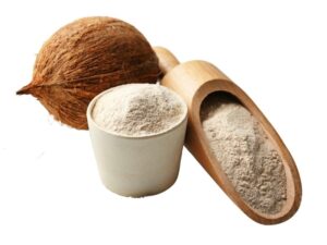 Coconut Flour beside a coconut