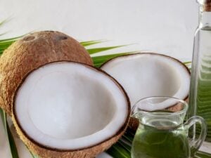 Coconuts together with coconut Oil