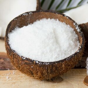 Desiccated Coconut inside a coconut