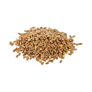 Brown flaxseeds in a heap