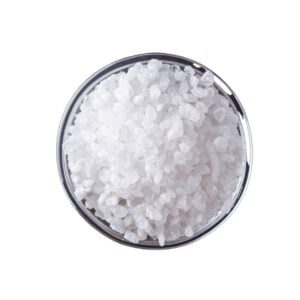 Course granules of salt in a bowl