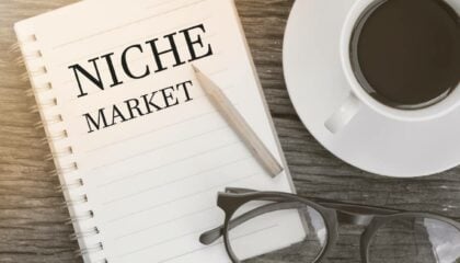 Notebook that says Niche Market