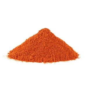 Reddish-orange powder in a triangular heap