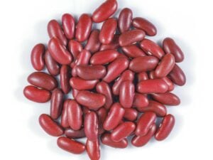 a pile of red beans on a white background