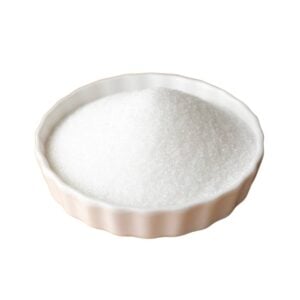 White sugar-like powder in a white bowl.