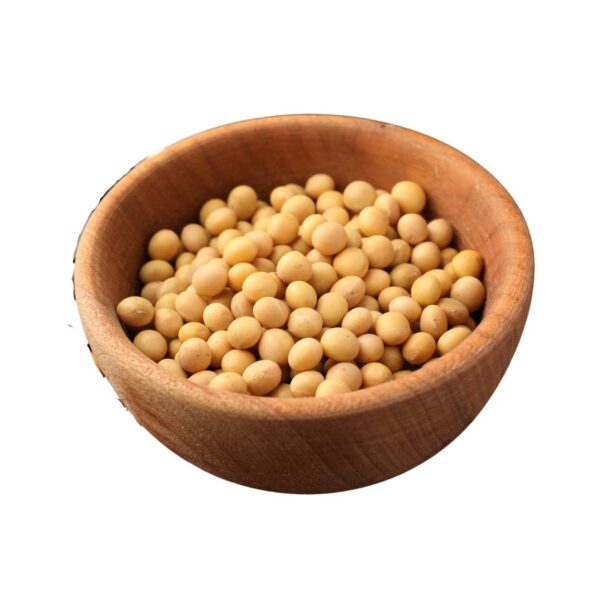 Brown beans in a wooden bowl.