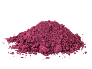 Purple colored powder in a heap.