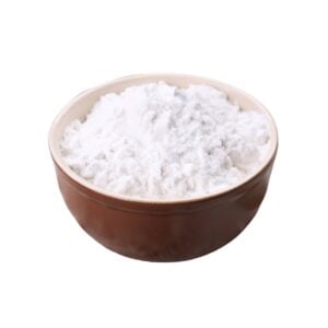 White powder in a brown bowl.