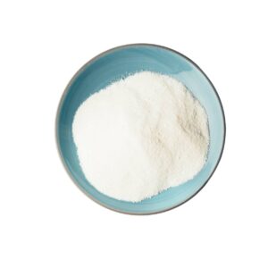 Top view of white powder in a bowl