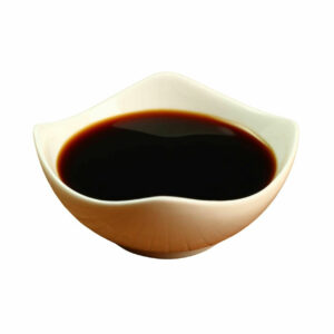 Dark liquid in a bowl.