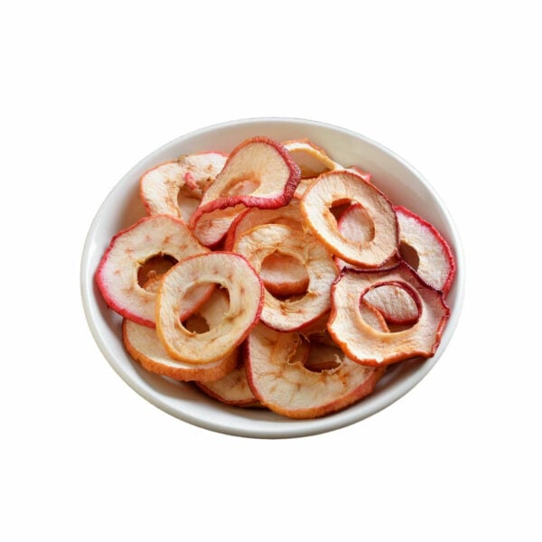 Dried apple rings in a bowl
