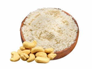 Cashew Meal, which is ground cashew nits in a bowl.