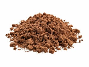 Brown powder in a heap .