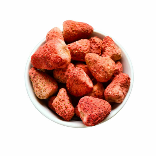 Dried strawberries in a bowl