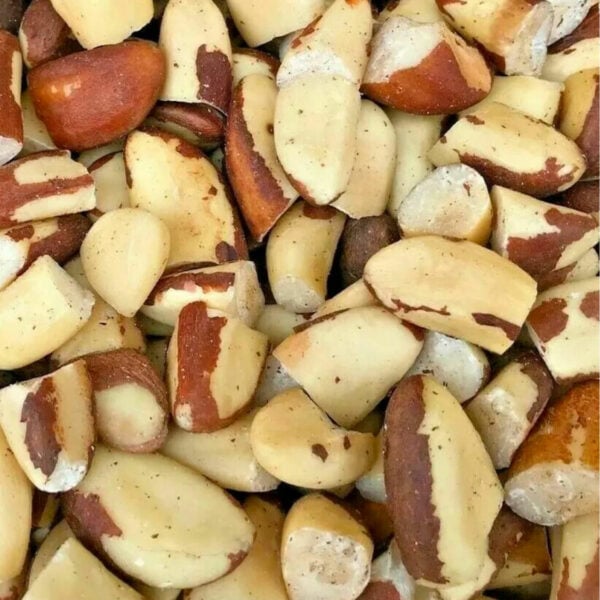 Closeup of broken brazil nuts