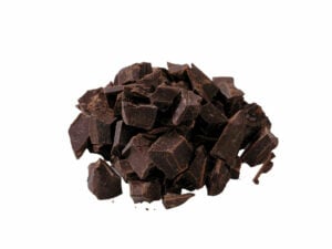 Chocolate pieces in a heap.