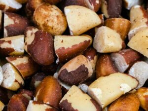 Close up of Brazil nuts.
