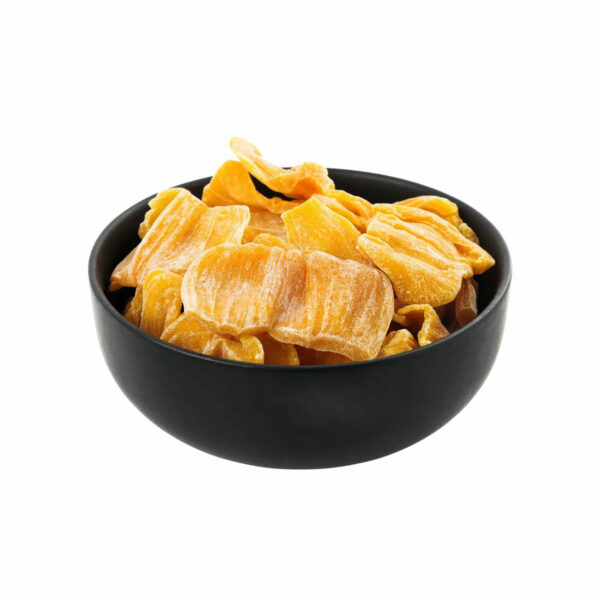 Dried jackfruit slices in a bowl