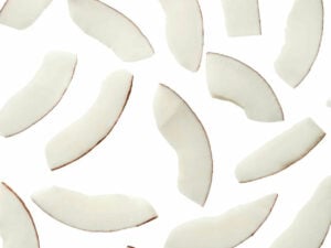 Cresent shaped coconut meat wallpaper.
