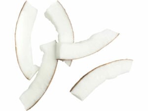 Large crescent shaped, white coconut meat