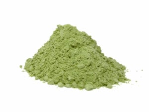 Light green powder in a heap.