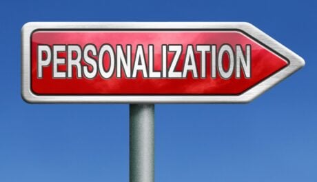 a red road sign with the word personalization on it