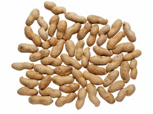Top view of peanuts in shells.